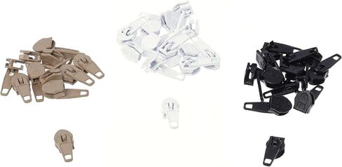 مقاس #5 رؤوس سحاب من درجة التنجيد تسحب (12) أسود، (12) أبيض، (12) بيج - 36 رأس سحاب إجمالي in Kuwait