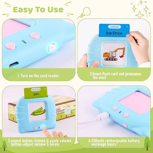 بطاقات فلاش ناطقة للأطفال الصغار 1 2 3 4 5 سنوات، 224 كلمة بصرية، ألعاب حسية للتوحد للأطفال المصابين بالتوحد، ألعاب مونتيسوري التعليمية، هدايا تعليمية لمرحلة ما قبل المدرسة للأطفال من سن 2 إلى 4 سنوات in Kuwait