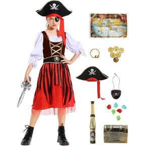 IBQ Kids القراصنة زي الفتيات القرصان الأميرة تأثيري اللباس أزياء الهالوين مع الملحقات هدايا عيد الميلاد in Kuwait