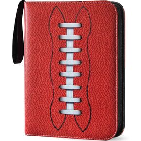 Football Card Binder, 4 Pocket Baseball Trading Card Binder Storage Protectors, Card Holder Sleeves for Sports Cards and Basketball and Hockey Cards, 50 Pages Put up to 400 Cards (Football)