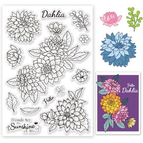 ORIGACH Daffodil Flower Clear Stamps Daffodil Bouquet Silicone Reusable Stamps for Making Cards, DIY Scrapbooking, Photo Album Decoration, 6.3x4.3inch
