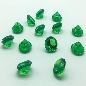 Liying Acrylic Diamonds, 0.8 Inch 100 Pcs Acrylic Faux Round Table Scatters Confetti Diamonds Crystals Treasure Gems for Vase Fillers, Arts & Crafts, Wedding Decoration (Emerald Green) in Kuwait