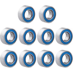 Steel RC Ball Bearings Double Rubber Sealed Deep Groove Miniature Bearings, Set of 10 (15x21x4mm 6702-2RS)