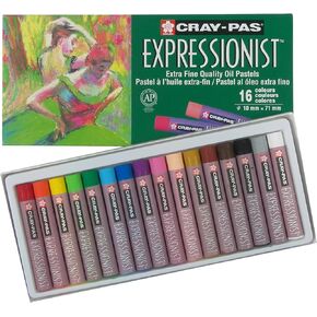 SAKURA Cray-Pas Expressionist Oil Pastel Set - Soft Oil Pastels for Artists - 16 Colors