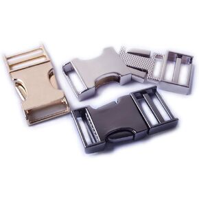 Bobeey 2PCS Flat Metal Side Release Buckle for Jewelry Making,Metal Buckle for Paracord Bracelets BBC35
