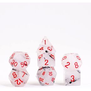 FanRoll by Metallic Dice Games 16mm Gemstone Stone Poly DND Dice Set: 7 Layer Chakra, Role Playing Game Dice for Dungeons and Dragons