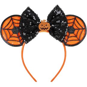 WOVOWOVO Mouse Ears Bow Headbands for Women Girls, Bee and Honey Sequin Ears Headband Glitter Party Princess Decoration Cosplay Costume Hairbands Accessories in Kuwait