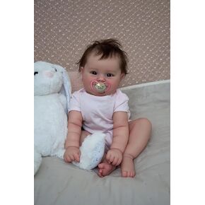 TERABITHIA 20 Inches So Truly Rooted Hair Sweet Smile Lifelike Reborn Baby Doll Crafted in Full Body Silicone Vinyl Anatomically Correct Realistic Newborn Girl Dolls Bath Toy for Girls