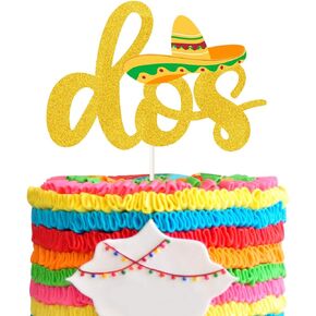Dos Fiesta Cake Toppers , Cince de Mayo Party Decor,Taco Twosday Birthday.Second Birthday Decoration Supplies
