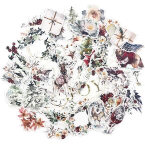 ملصقات سلسلة ألوها صن وايت وينتر للمخطط (50 قطعة) | شارات عيد الميلاد بألوان مائية مقاومة للماء لمجلة رصاصة، بطاقة سجل القصاصات مما يجعلها مثالية لزجاجة المياه والكمبيوتر المحمول وهدايا السفر in Kuwait