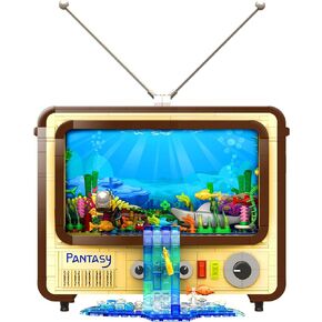 TV Building Set, Pantasy Retro TV Building Kit for Adults and Teen, Construction TV Model Building Blocks Set, Build Your Own TV Building Bricks Set for The Home or Office, Collectible Gift Idea