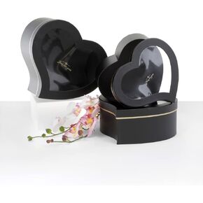 UNIKPACKAGING Premium Quality Heart Shape Flower Box, Gift Boxes for Luxury Flower and Gift Arrangements, Set of 3 (White)