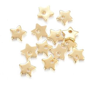 Craftdady Crescent Moon Blank Tag Charms Stainless Steel Star Metal Pendants Mini Star Dangle Pendants Earring Charms Hang Ornament for Bracelet Necklace Craft Jewelry Making