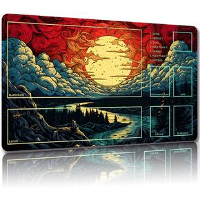 Playmat for MTG, with Free Storage Bags,Game Mat 24 x 14 inches, TCG and Board Game Mats for Cards (with Zones,Magic Mat 9) in Kuwait
