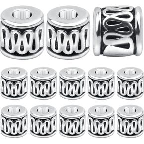 100pcs Golden Hollow Tube Spacer Beads Antique Alloy Loose Charm Beads Jewelry Findings Accessories for DIY Necklace Bracelet Earrings Crafts Decor, Hole: 2.8 mm