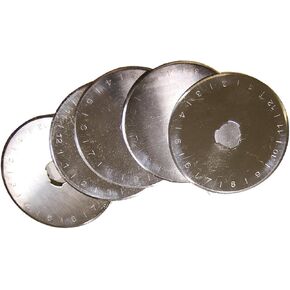 28mm Straight Cut Rotary Cutter Blades, Pack of 5, Works with OLFA, FISKARS, Clover and Other Cutters for Quilting, Scrap Booking, Leather, Vinyl etc from Threadnanny