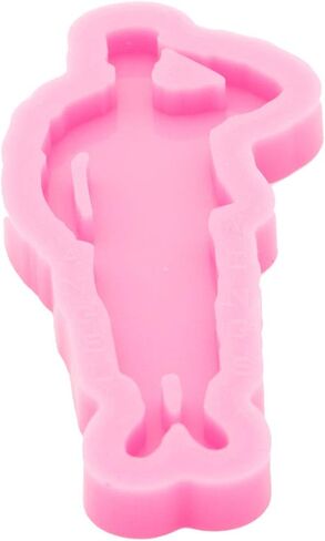 Shiny Glossy Squatting Soldier Shape Keychain Silicone Mold with Hole Candy Crystal Mold Necklace Jewelry Epoxy Resin Mold Resin Crafting Molds for Luggage Tag Pendant in Kuwait