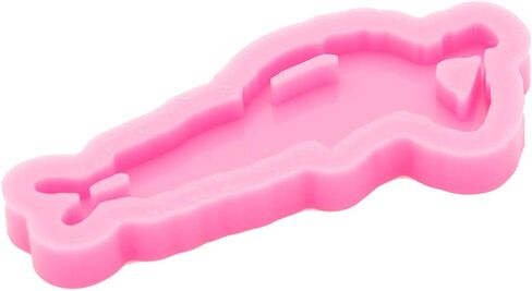 Shiny Glossy Squatting Soldier Shape Keychain Silicone Mold with Hole Candy Crystal Mold Necklace Jewelry Epoxy Resin Mold Resin Crafting Molds for Luggage Tag Pendant in Kuwait