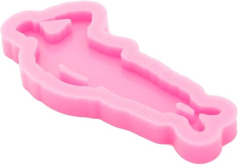 Shiny Glossy Squatting Soldier Shape Keychain Silicone Mold with Hole Candy Crystal Mold Necklace Jewelry Epoxy Resin Mold Resin Crafting Molds for Luggage Tag Pendant in Kuwait