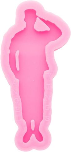 Shiny Glossy Squatting Soldier Shape Keychain Silicone Mold with Hole Candy Crystal Mold Necklace Jewelry Epoxy Resin Mold Resin Crafting Molds for Luggage Tag Pendant in Kuwait