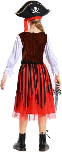 IBQ Kids القراصنة زي الفتيات القرصان الأميرة تأثيري اللباس أزياء الهالوين مع الملحقات هدايا عيد الميلاد in Kuwait