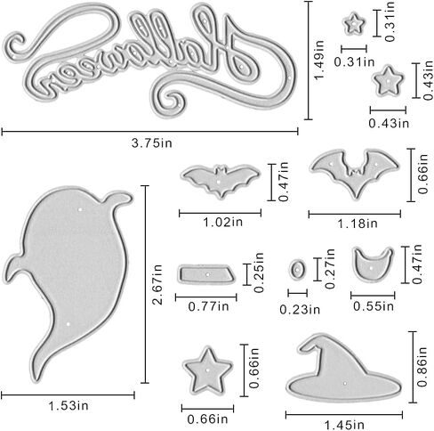 قوالب قطع Hello Halloween Ghost، إطار نافذة ورقة اليقطين الخفافيش، قطع معدنية منقوشة على شكل استنسل لصناعة البطاقات، صناعة الورق، سجل القصاصات وألبوم الحرف اليدوية DIY، بطاقة ورقية لديكور الهالوين in Kuwait