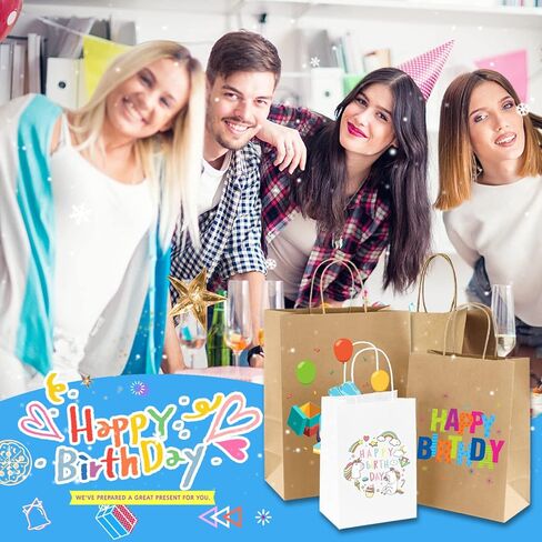 أكياس ورق صغيرة بنية من boxusa، 5.25 × 3.75 × 8 25 كيس ورق كرافت مع مقابض، وأكياس ورق الهدايا، وحفلات أعياد الميلاد الحرفية تفضل أكياس التسوق بالتجزئة للبقالة، وحقائب الأعمال اليدوية in Kuwait