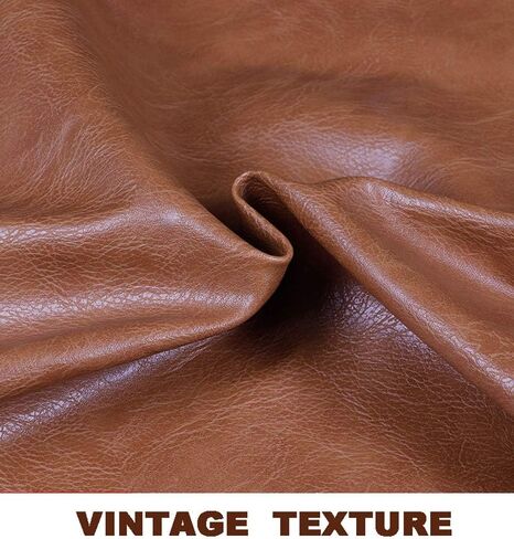 Solid Color PU Synthetic Leather Fabric Vintage Texture Faux Leather Sheets for Sewing Crafting DIY Projects, 100x138cm(39''x54'') Leatherette Material (Color : Beigem) in Saudi Arabia