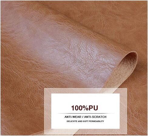 Solid Color PU Synthetic Leather Fabric Vintage Texture Faux Leather Sheets for Sewing Crafting DIY Projects, 100x138cm(39''x54'') Leatherette Material (Color : Beigem) in Saudi Arabia