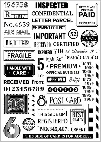 Arbuya Vintage Air Tickets Postage Clear Stamps for Art Journals or Card Making, Postmarks Silicone Clear Stamp Seals for Cards Making DIY Scrapbooking Faux Tickets Crafting Decoration in Saudi Arabia