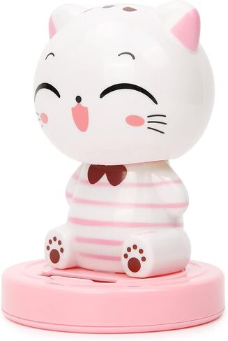 YGMONER Bobbleheads Pink Cat Decorations Car Dashboard Dancer High 3.7" Solar Powered Shaking Toy in Kuwait