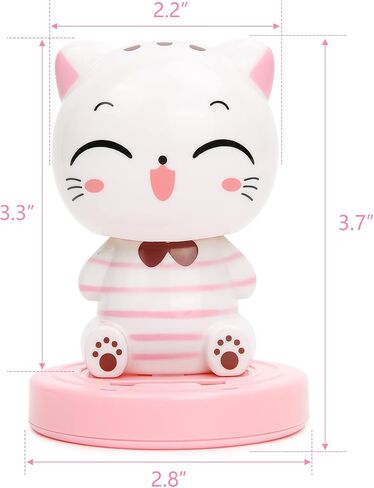 YGMONER Bobbleheads Pink Cat Decorations Car Dashboard Dancer High 3.7" Solar Powered Shaking Toy in Kuwait