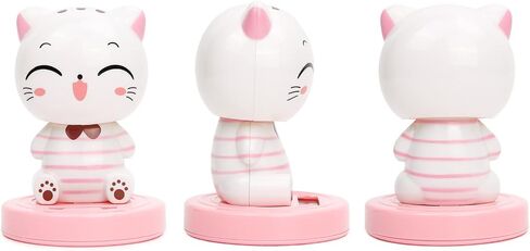 YGMONER Bobbleheads Pink Cat Decorations Car Dashboard Dancer High 3.7" Solar Powered Shaking Toy in Kuwait