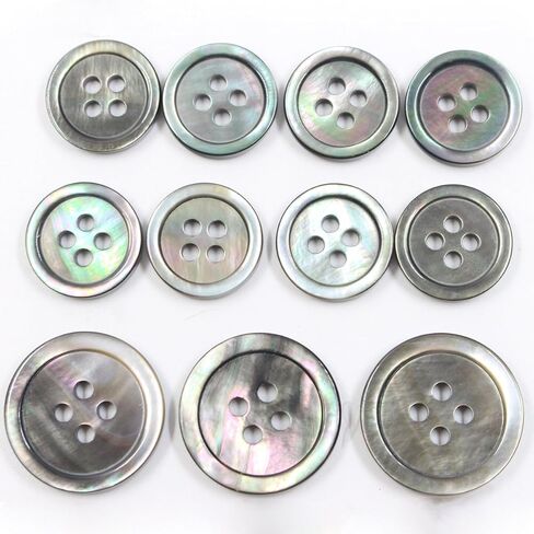 طقم مكون من 14 قطعة من بليزر بلون رمادي داكن من عرق اللؤلؤ وازرار بدلة - للبليزر والمعطف الرياضي والزي الموحد والجاكيت (رمادي دخاني) in Kuwait