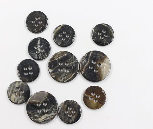 طقم مكون من 14 قطعة من بليزر بلون رمادي داكن من عرق اللؤلؤ وازرار بدلة - للبليزر والمعطف الرياضي والزي الموحد والجاكيت (رمادي دخاني) in Kuwait