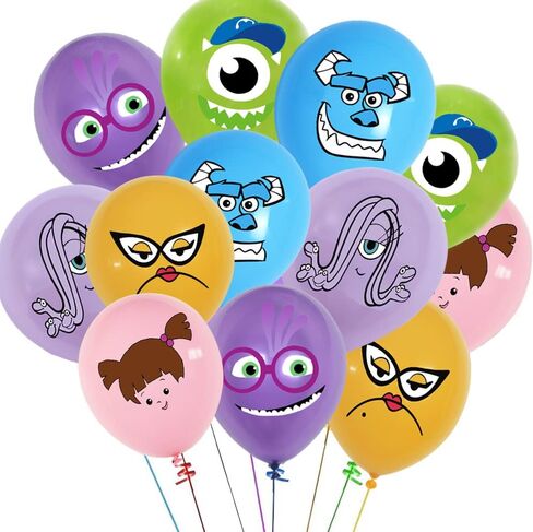 48Pcs Monster Inc Balloon Party Decorations 6 Styles Colorful Monster Themed Latex Balloons Bunch for Boys Girls Birthday Monster Inc Party Supplies in Kuwait