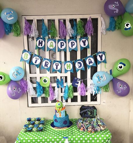 48Pcs Monster Inc Balloon Party Decorations 6 Styles Colorful Monster Themed Latex Balloons Bunch for Boys Girls Birthday Monster Inc Party Supplies in Kuwait