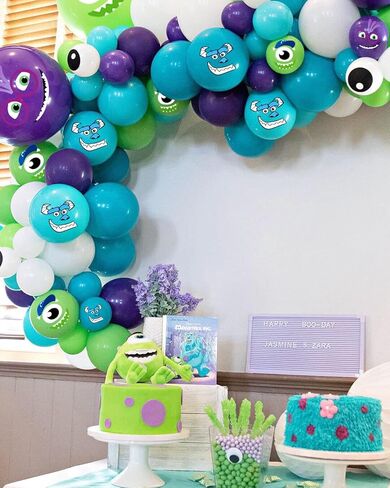 48Pcs Monster Inc Balloon Party Decorations 6 Styles Colorful Monster Themed Latex Balloons Bunch for Boys Girls Birthday Monster Inc Party Supplies in Kuwait
