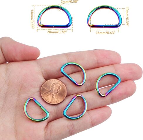 BronaGrand Semi-Circular D Rings Multipurpose Half Round D Rings Loop Webbing Buckle Hardware for DIY Crafts Bags in Saudi Arabia