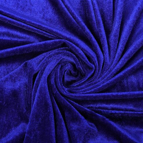 2 Yards Stretch Velvet，90% Polyester 10% Spandex | 152.4 cm Wide，Sold by Yard, extensive for Sewing Garments, Ceremonial Robe, Dresses, Skirts, Ornaments, Crafts and More (Blue, Size 2) in Kuwait