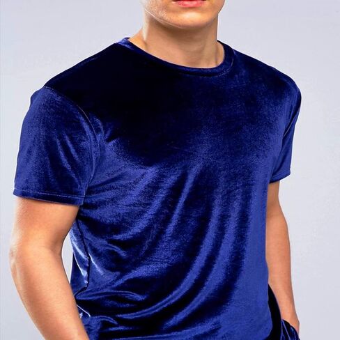 2 Yards Stretch Velvet，90% Polyester 10% Spandex | 152.4 cm Wide，Sold by Yard, extensive for Sewing Garments, Ceremonial Robe, Dresses, Skirts, Ornaments, Crafts and More (Blue, Size 2) in Kuwait