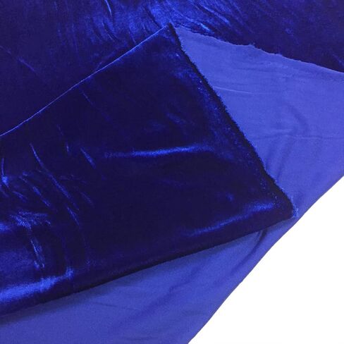 2 Yards Stretch Velvet，90% Polyester 10% Spandex | 152.4 cm Wide，Sold by Yard, extensive for Sewing Garments, Ceremonial Robe, Dresses, Skirts, Ornaments, Crafts and More (Blue, Size 2) in Kuwait