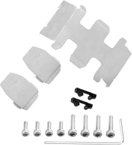 Vgoohobby Stainless Steel Skid Plate Guard RC Chassis Armor Protection Differential Axle Transmission Gearbox Protection Protective Plate Compatible with Axial SCX24 1/24 RC Crawler Car in Saudi Arabia