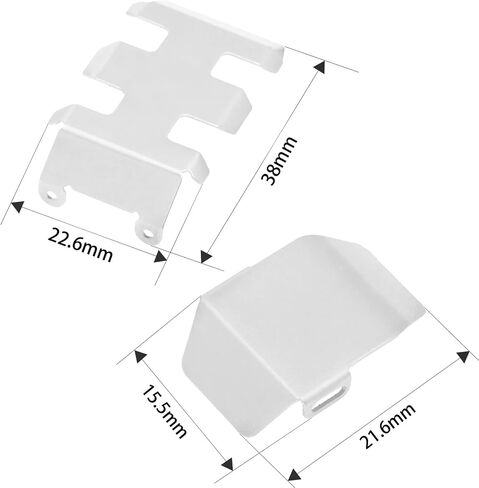 Vgoohobby Stainless Steel Skid Plate Guard RC Chassis Armor Protection Differential Axle Transmission Gearbox Protection Protective Plate Compatible with Axial SCX24 1/24 RC Crawler Car in Saudi Arabia