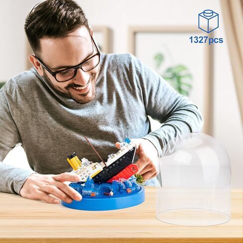 SATHIBI Titanic Building Set with LED Light, Titanic Toys Model Ship Kit Collectible Display, Creative Gift Toy for Adults Kids Teens Age 8+, Micro Building Blocks (1327 Pieces) in Kuwait