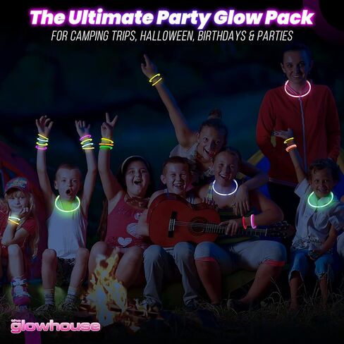 100 Ultra Bright Glow Sticks Party pack - 205 pcs Glow in The Dark Party Supplies Pack - 8" Glowsticks Party Favors with Bracelets Necklaces Glasses and more in Kuwait