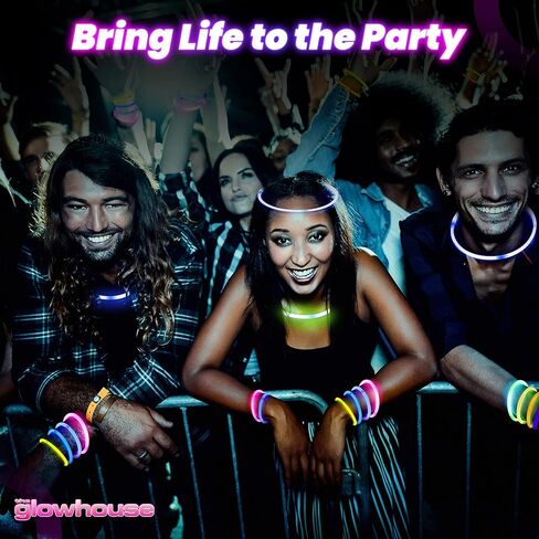 100 Ultra Bright Glow Sticks Party pack - 205 pcs Glow in The Dark Party Supplies Pack - 8" Glowsticks Party Favors with Bracelets Necklaces Glasses and more in Kuwait