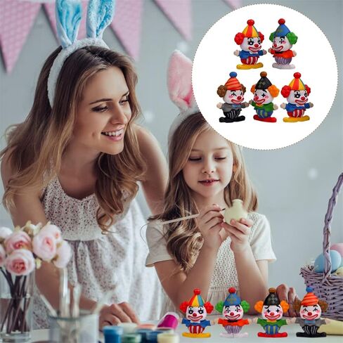 تويفيان لعبة مهرج لتزيين الطاولة من كرنفال، مجسمات مهرج صغيرة لديكور المهرج، دمية مهرج صغيرة ذات مناظر طبيعية صغيرة، اكسسوارات مهرج in Kuwait