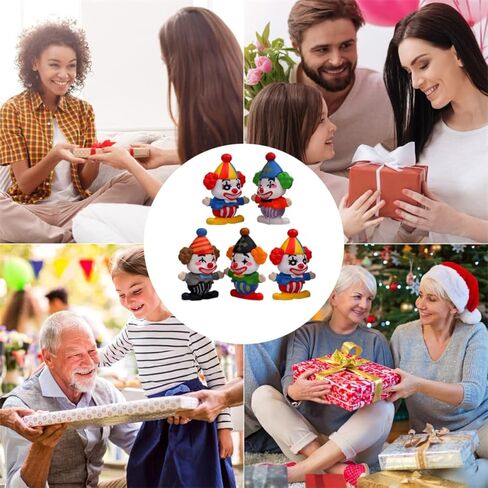 تويفيان لعبة مهرج لتزيين الطاولة من كرنفال، مجسمات مهرج صغيرة لديكور المهرج، دمية مهرج صغيرة ذات مناظر طبيعية صغيرة، اكسسوارات مهرج in Kuwait