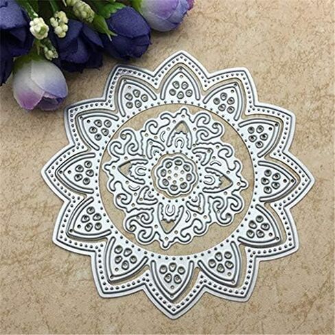 3pcs Flower Doily Metal Die Cuts,Round Rose Flower Cutting Dies Cut Stencils for DIY Scrapbooking Album Decorative Embossing Paper Dies for Card Making in Saudi Arabia